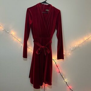 Elegant Red Long Sleeve Dress